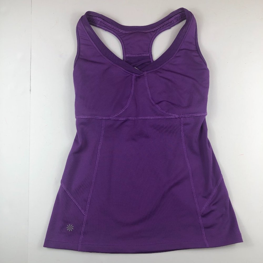 Athleta Purple Vava V-Neck Racerback Tank Top Athletic Gym Comfy Yoga